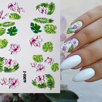 

1pc Tropical 3D orchid nail decal Floral nail water transfer tropical nail sticker Nail wraps Water Decalwater slide decal. #D15