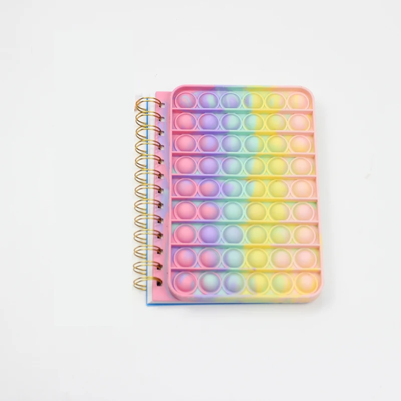 New Caderno Desk Calendar Pop its Notebook Bubble Fingertip Silicone Case Notepad Student Decompression Stationery Toys Gift