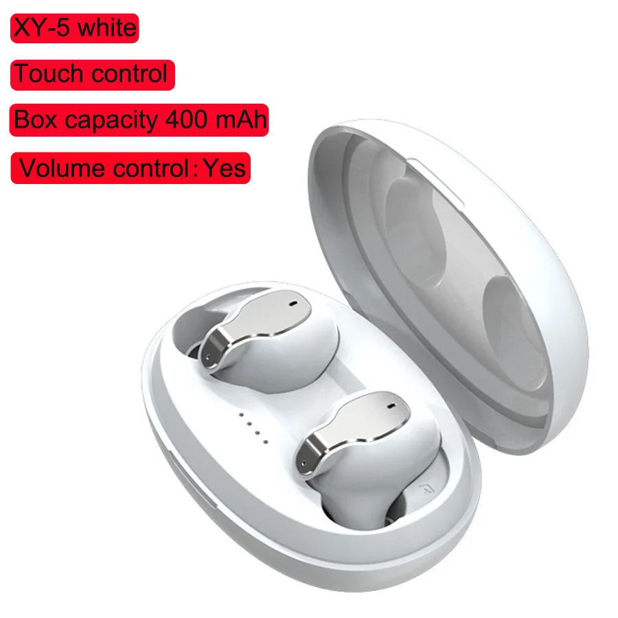 XY5 white Модные V5.0 Bluetooth наушники XY-5 8D стерео мини Беспроводные наушники с микрофоном зарядная коробка беспроводные наушники - Цвет: XY5 white