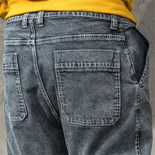 Новинка, модные штаны, повседневные мужские летние штаны, длинные штаны для скейтборда, с карманами, плюс размер, джинсы Z819