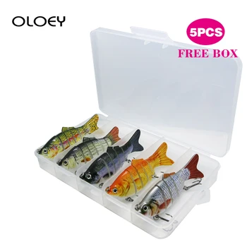

OLOEY 5Pcs Sinking Wobblers 6 Segments Fishing Lures Multi Jointed Swimbait Hard Bait 10cm 17.5g For Bass Fishing Lure Crankbait