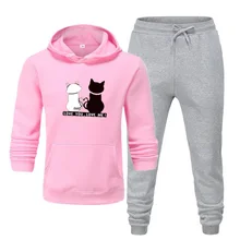 Aliexpress - Tracksuit Women Cat Pattern Women Sportswear 2 Piece Sets Hoodie+Pants Couple Sporting Suits Clothing Autumn Winter 2021