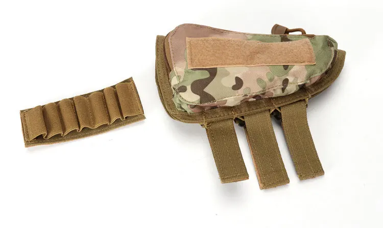 Tactical Buttstock Cheek Rest Ammo Pouch Shotgun Rifle Stock Ammo Portable Pouch Shell Cartridge Holder Hunting Gear