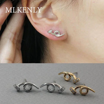 

925 sterling silver earrings versatile earrings small mini inlaid zircon tipped twisted nails stud screws for women gifts