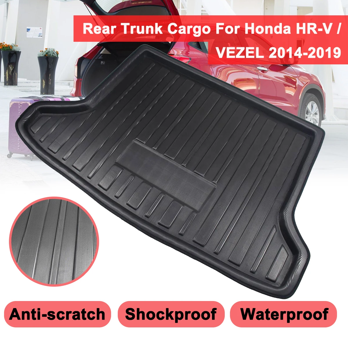 Грузовая подкладка для Honda HR-V Vezel HRV- багажника, Задняя Крышка багажника, матовый пол, ковер, коврик, грязевая Нескользящая защита от пыли