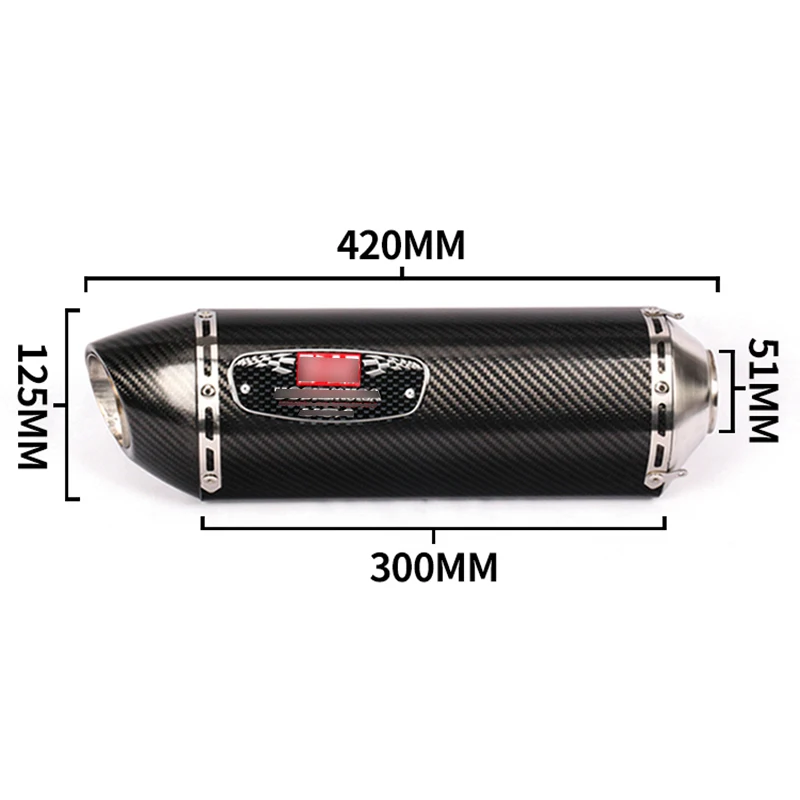 Для Benelli Leoncino 500 800 trail выхлопная труба мотоцикла Mid Pipe slip on 51 мм Escape No Db Killer Cans 420 мм