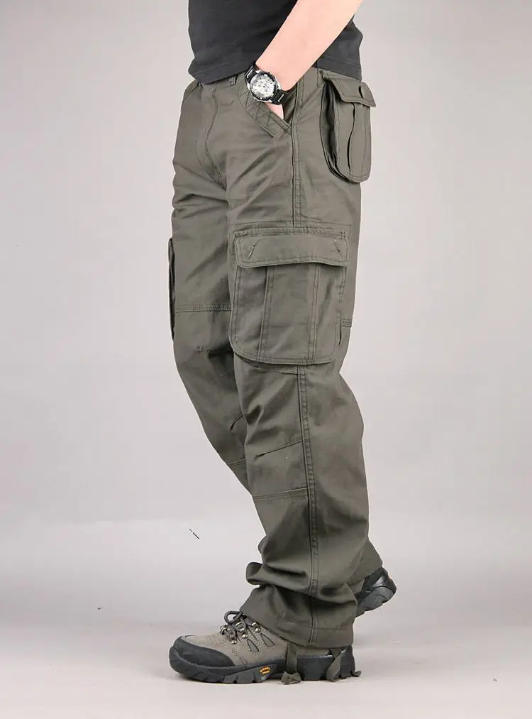 Loose Miltiary Tactical Cargo Pants Men's Casual Trousers For Male Fashion Army Pants Outdoor Overalls Working Large Baggy 2020 brown cargo pants