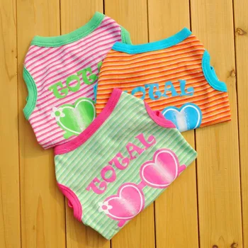 

3 Colors Striped Love Glasses Pattern Pet Clothes for Dogs Clothes for Small Dogs Vest Designer Dog Clothes Kitten Puppy Costume