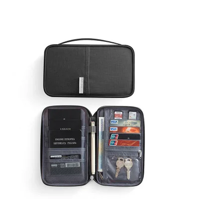 New Cationic Fabric Waterproof Travel Bag Large Capacity Double Layer Beach Bag Portable Duffle Bags Packing Cube Weekend Bags - Цвет: Black passport