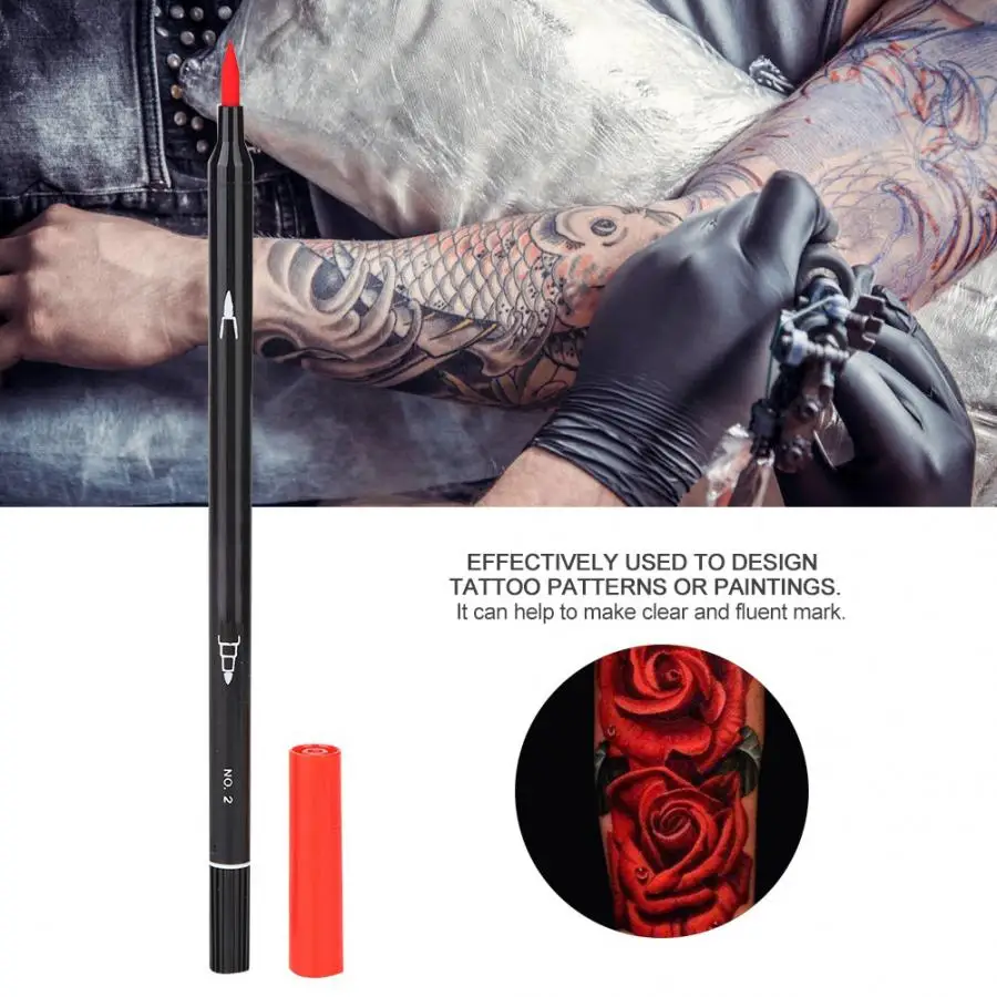 Double End Tattoo Positioning Skin Marker Marking Pen Tattoo Marker