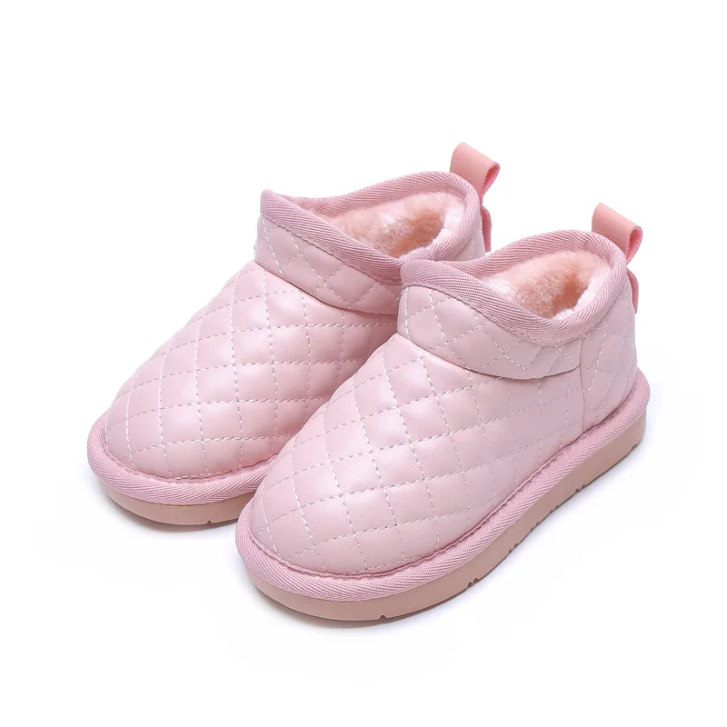 Children shoes Winter new plush warm snow boots Fashion lattice non-slip wear-resistant girls shoes casual childrens shoes
