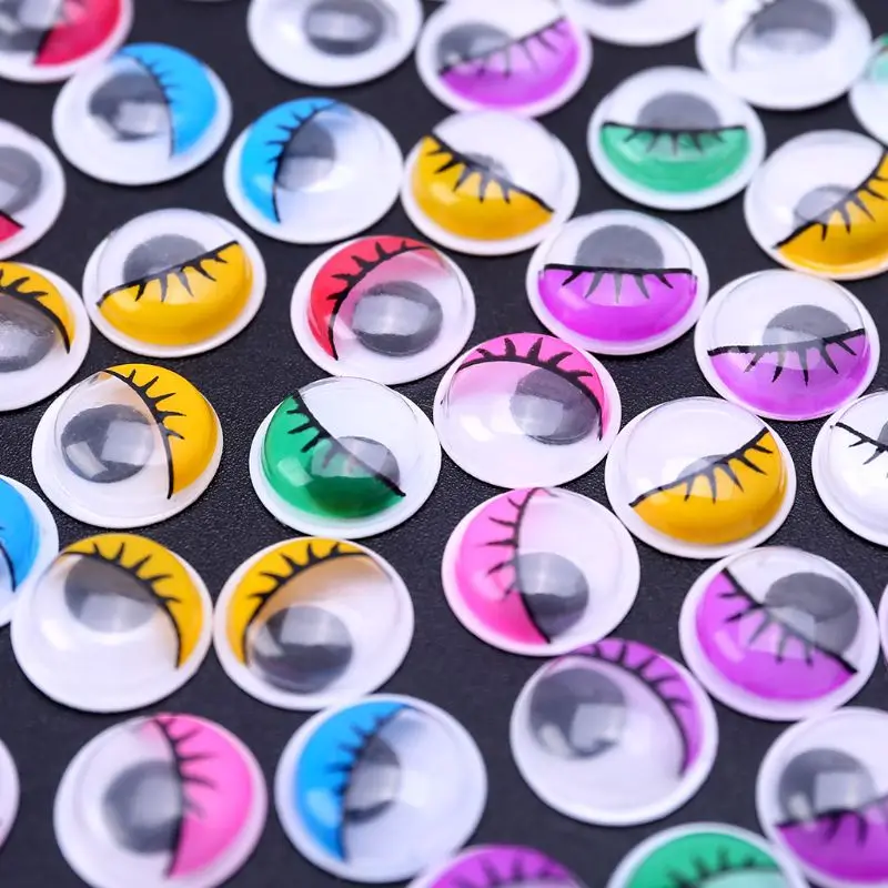 Self Adhesive Eyes with Eyelashes for Doll Bear 100pcs