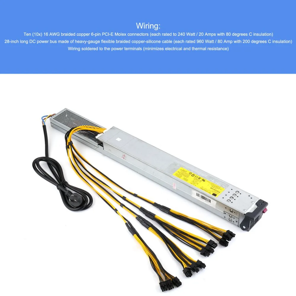 2450 Вт Сервер питания PSU с готовой к использованию проводкой для Antminer горная машина майнера