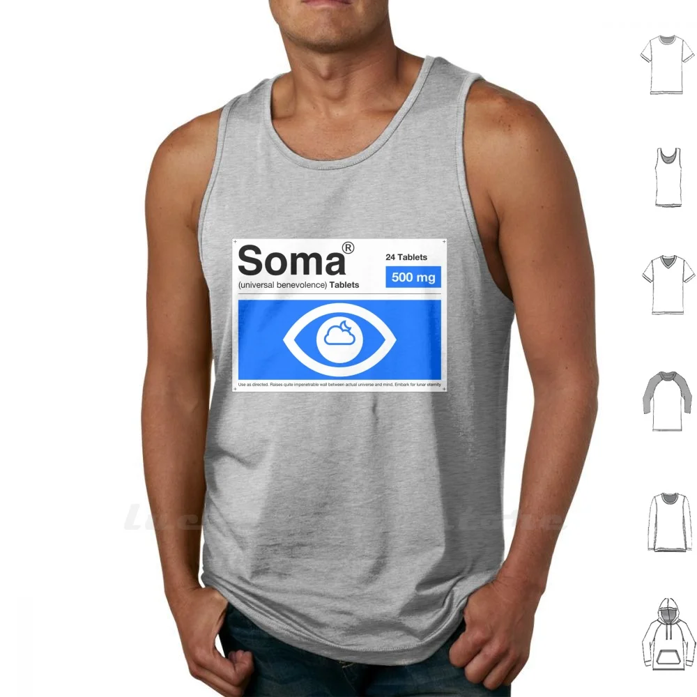 Soma Tank Tops Stampa Fai Da Te Aldous Aldous Huxley Authiser Benito Bernard Book Books Brave New World Cristianesimo