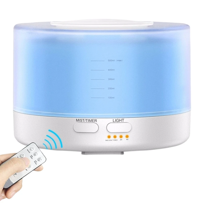

ABRA-500Ml Remote Control Ultrasonic Air Aroma Humidifier With 7 Color Led Lights Electric Aromatherapy Essential Oil Aroma Diff