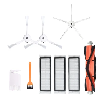 

Hot 3 Side Brush + 1 Roller Brush + 3 Filter Net for Xiaomi S6 S5 E35 E2 Robot Vacuum Cleaner Replacement Parts Accessories