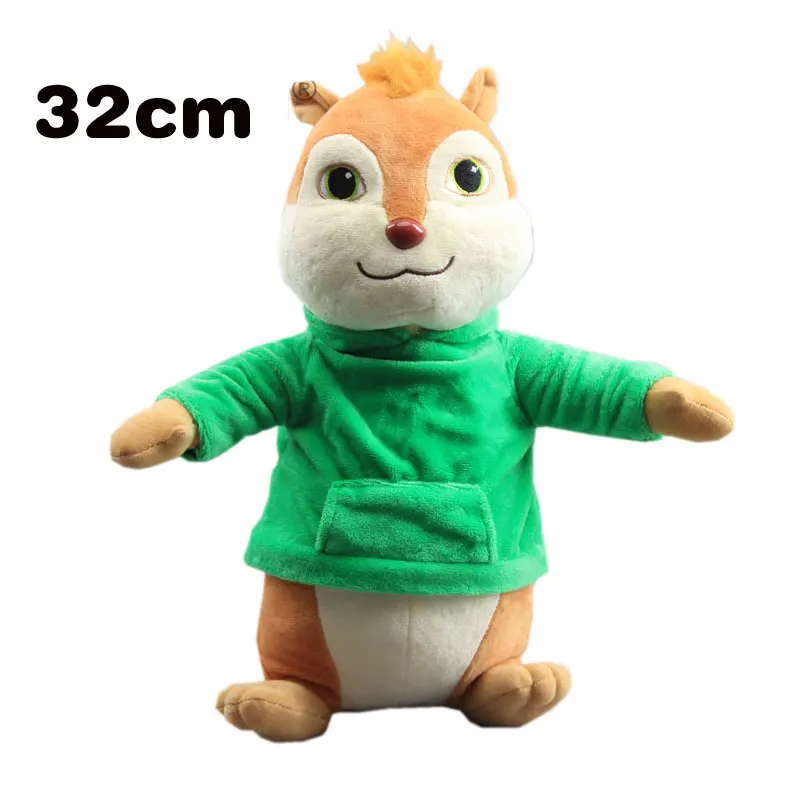 22 и 32 см фильм Элвин и бурундуки плюшевые игрушки кукла Peluche милые мунки Теодор Саймон Мягкие игрушки Дети Подарок для ребенка - Цвет: Green 32cm