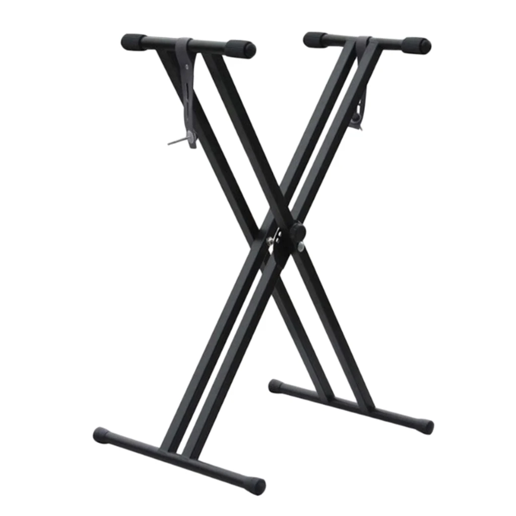 

Iron Double Braced X-Style Electronic Keyboard Stand Support Heavy-Duty with Locking Straps DIY