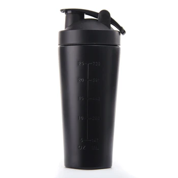 

Stainless Steel Protein Vibrating Bottle Gym Shaker Sports Milkshake Blender Water Bottle Whey Protein Fitness Without BPA Black