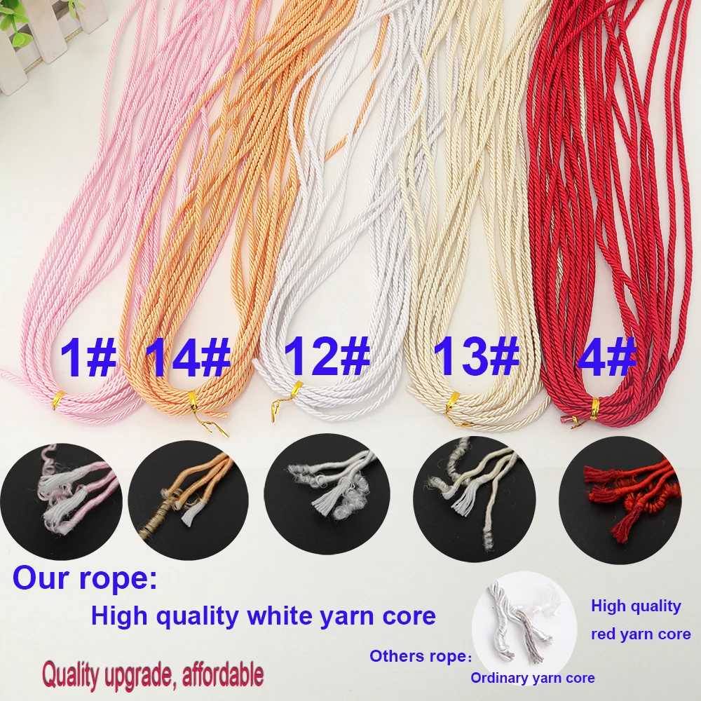 FASMILEY DIY Cord Jewelry Findings 3mm Braided Rope Multi Solid Color Twisted Thread DIY Accessories String Supplys 20m DS217