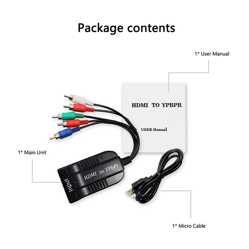 8 Pcs Hdmi a Ypbpr Hd Convertitore Maschio di Sincronizzazione Audio compatibile con Dvd E PS4 & Te
