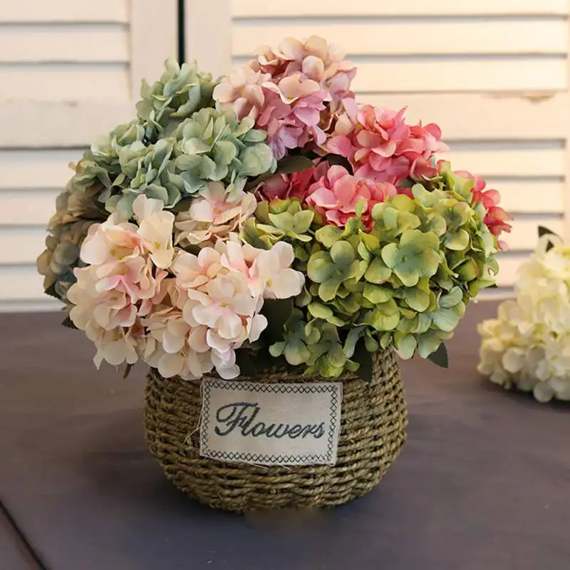 

1-Hydrangea Artificial Imitation Of The Antique Fake Bouquet Cf Silk Flowers Home Flowers Decoration Silk Flowers