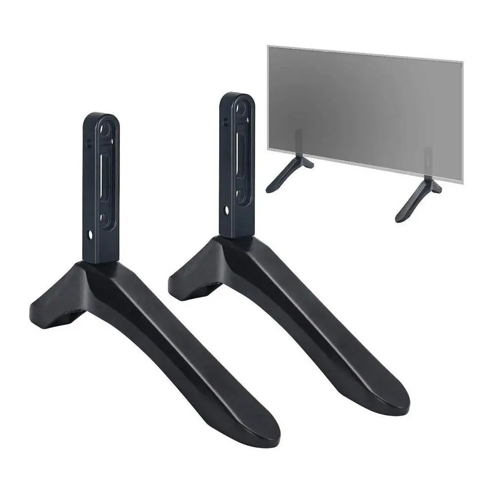 Height Adjustable LCD TV Stand for 32-65inch Aluminum Alloy Holder 1 Pair Black 