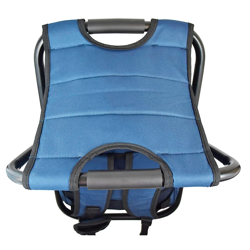  ELOS-2 Pcs Backpack Chair Portable Camping Stool Foldable Chair with Double Layer Oxford Fabric Coo