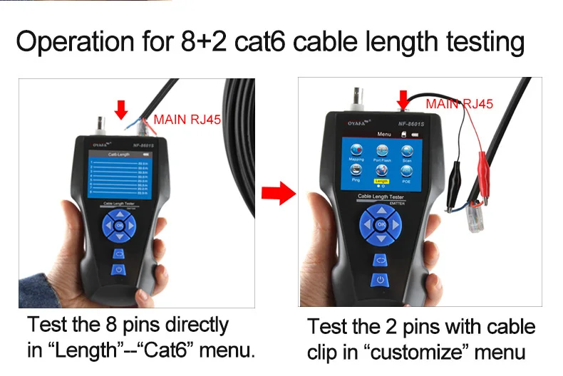 lan cable continuity tester Noyafa NF-8601S Lan Cable Tester Multifunction TDR Length With PoE/PING/Port Voltage Wiremap Tracker Cable Length Tester imbaprice network cable tester