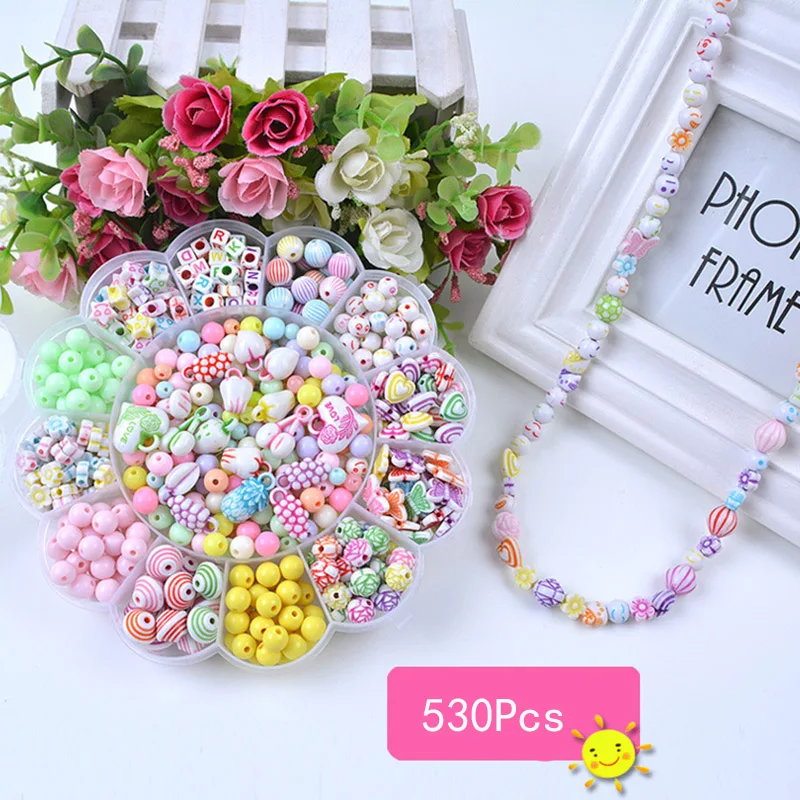 Children Bracelets for Girls Diy Toys for Children Creative Bracelet Necklace Girl Handmade Beading Interactive Toys for Kids