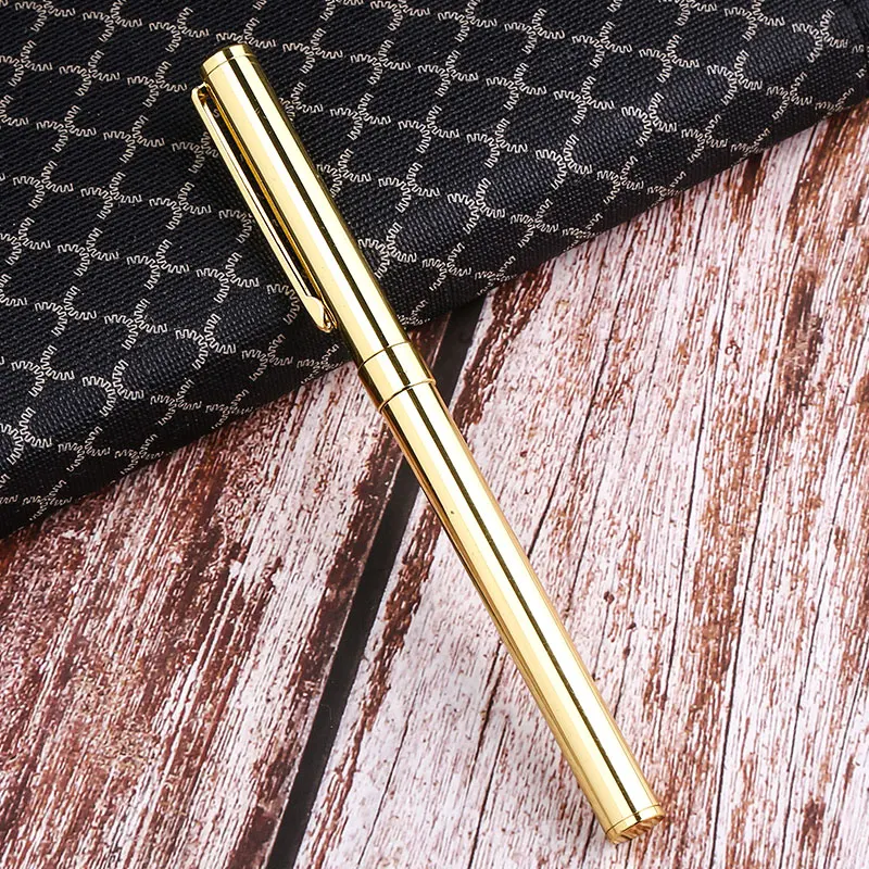 Plated Luxury Personalized Logo Metal Gel Pen Korean Fun Roller Cute Funny Ballpen Signature Stationery School Office Pink Thing