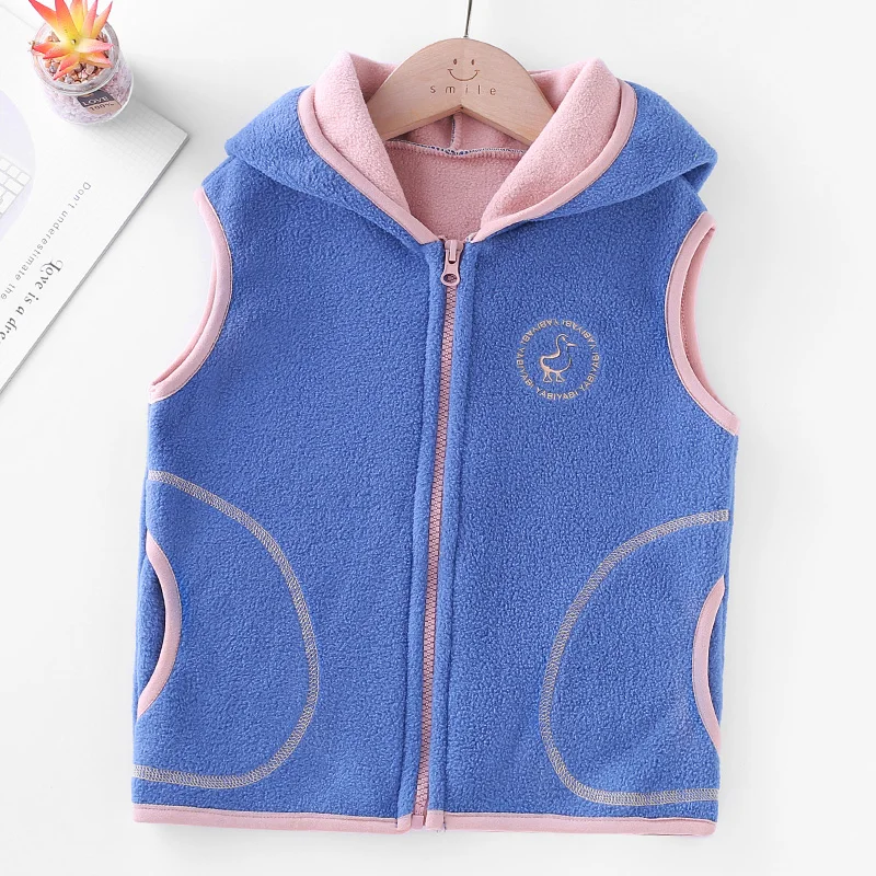 Autumn Winter Children Tops Clothes Jackets 2-11T Candy Colors Toddler Waistcoats Boys Girls Casual Kids Hooded Vest