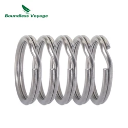 Boundless Voyage Titanium Key Rings Key Chain Split Ring Keyring Round  for Cutlery Whistle Compass Outdoor Tools 5-10-20 pcs