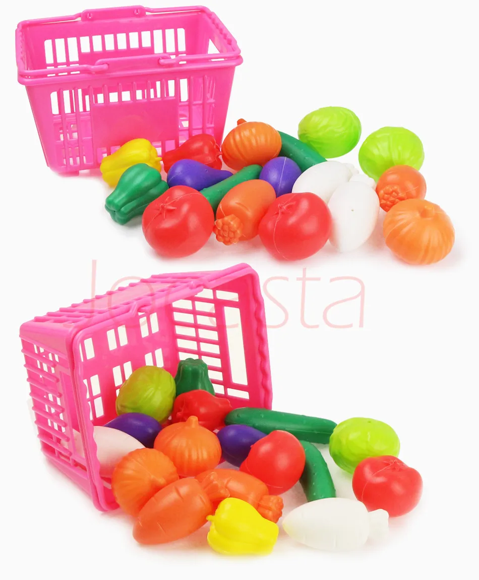 Ролевые игры овощи-фрукты игрушки с ручной корзиной для девочек раннего образования детей кухня-игрушки подарок на день рождения DIY игрушки