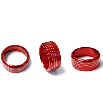 

3Pcs Red Anodized Aluminum AC Climate Control Knob Ring Covers for Subaru ,Impreza, Forester