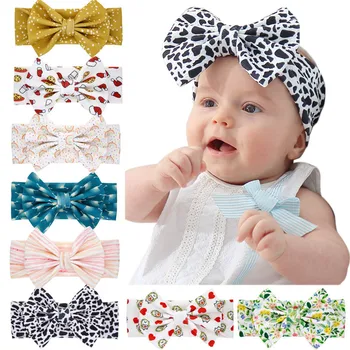 

Colorful Baby Headbands Cotton Bow Hair Band Baby Girl Boy Turban For Children Cute Print Pattern Baby Hair Accessories