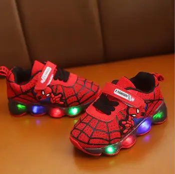 

Cartoon Children boy sports Shoes With Light Kids Led Shoes Luminous Sneakers Toddler Girls Fashion Antiskid Shoes