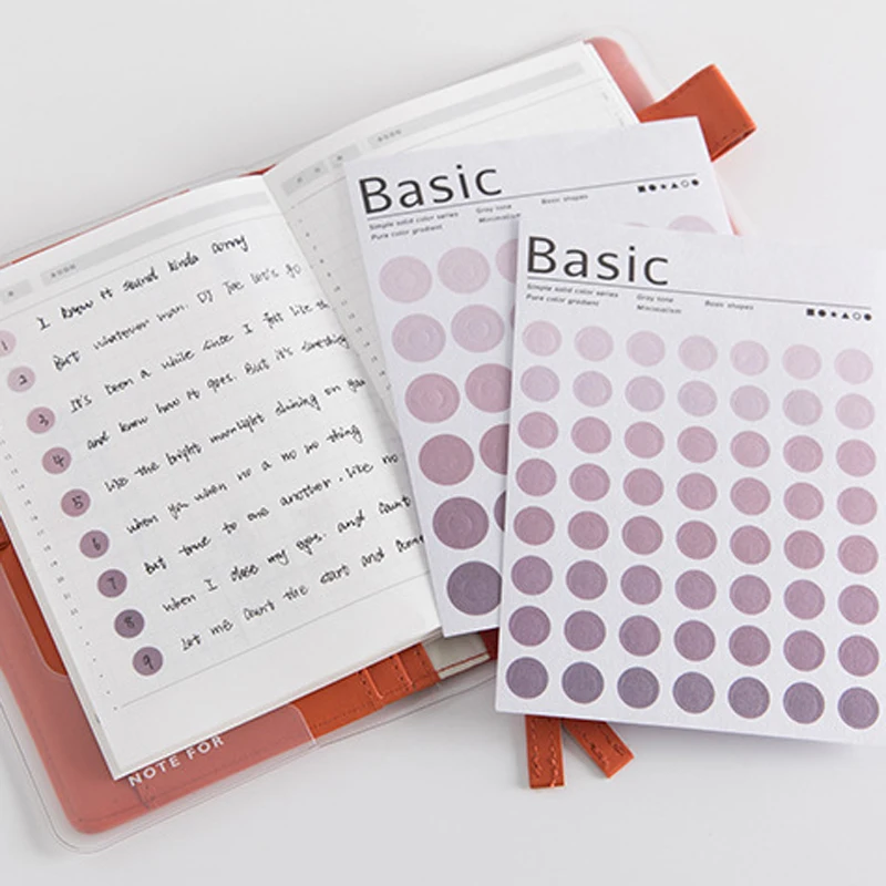 

Simple 6 Color Feature Circle Index Sticker Calendar Remarks Planner Sticker Decorative Paper Sticker School Supplies