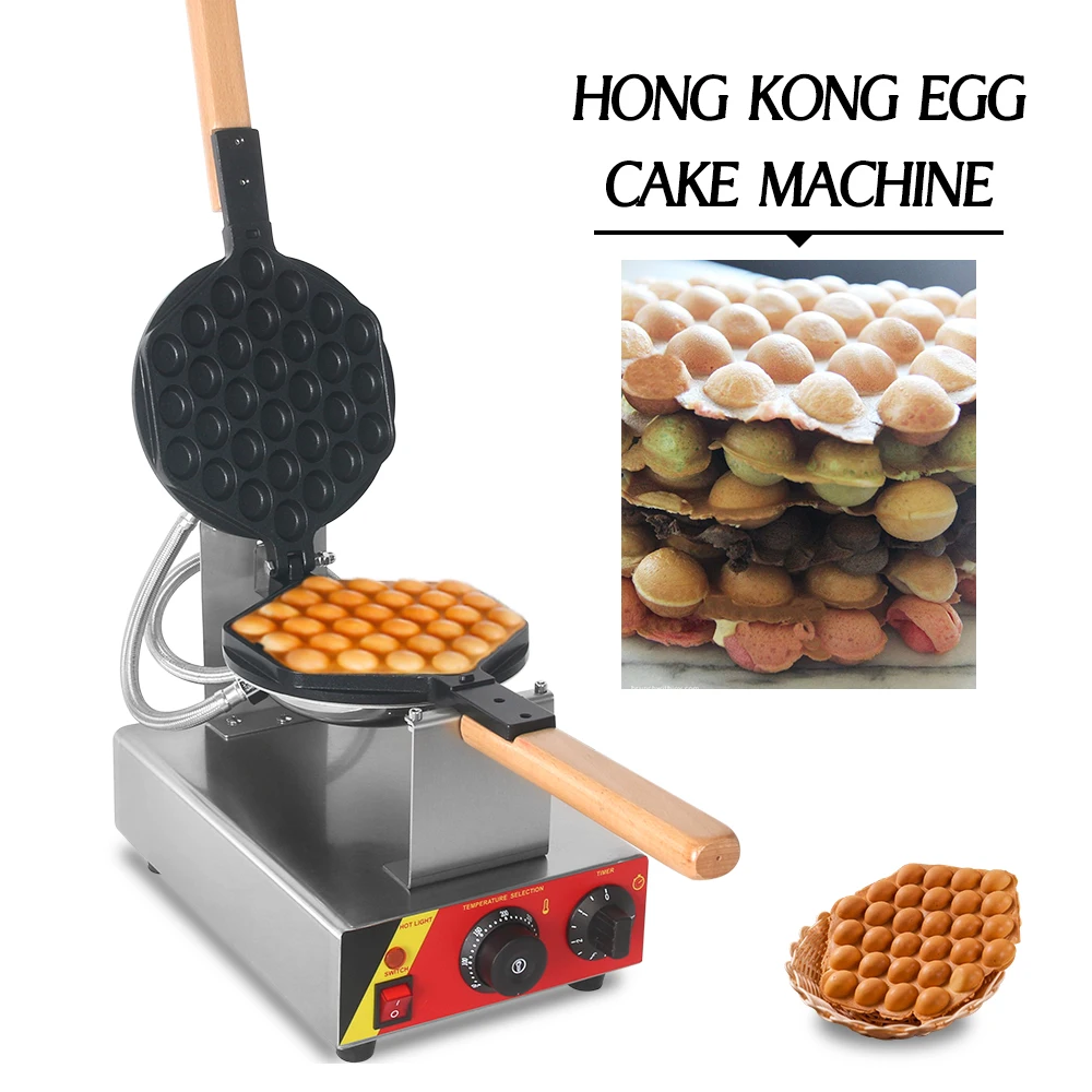 

GZZT Hong Kong Egg Cake Machine Waffle Maker Pancake for Ice Cream Non-stick Coating Stainless Steel Easy Operation