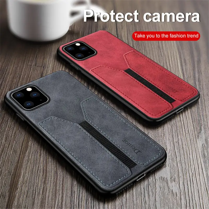 Кожаный чехол для Iphone 11 Pro Max, эластичный чехол со слотом для карт, для Iphone X, Xr, Xs, Max, 7, 8 Plus, защита от падения