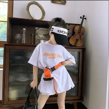 

2020 hot sale girls t-shirt with bag fashion cotton summer girls top 3-9t F329