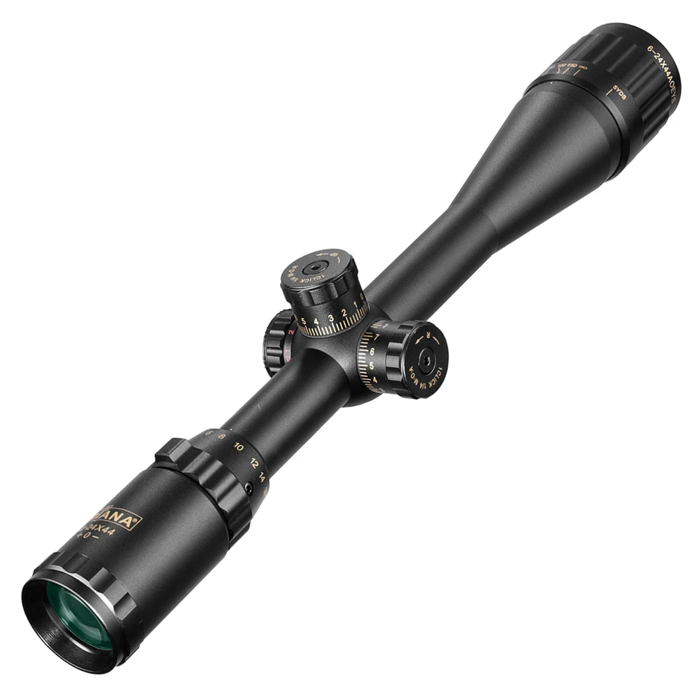 DIANA 6-24X44 Tactical Optic Cross Sight Green Red Illuminated Riflescope Hunting Rifle Scope Sniper Airsoft Air Guns