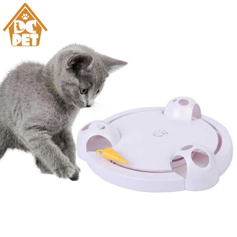 

Electric Cat Toy Turntable Cat Catching Mouse Smart Teasing Cat Stick Crazy Game Automatic Turntable play disk toys for cat
