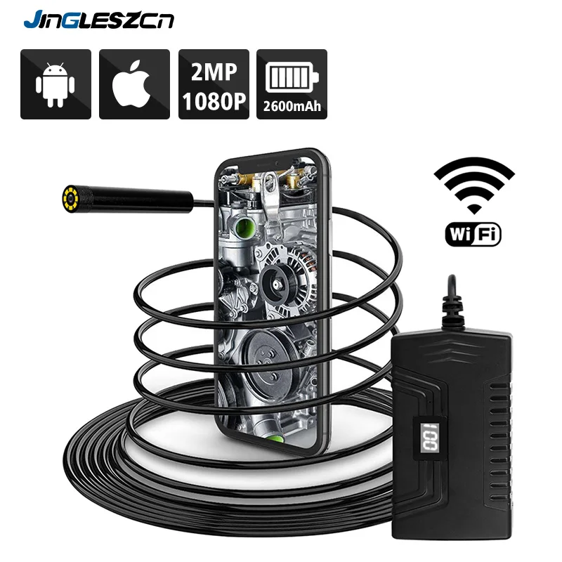 

1080P Semi-Rigid Wifi Inspection Camera 2.0MP HD Waterproof Snake Camera With 6 LED for Android,iOS Smartphone MacBook OS
