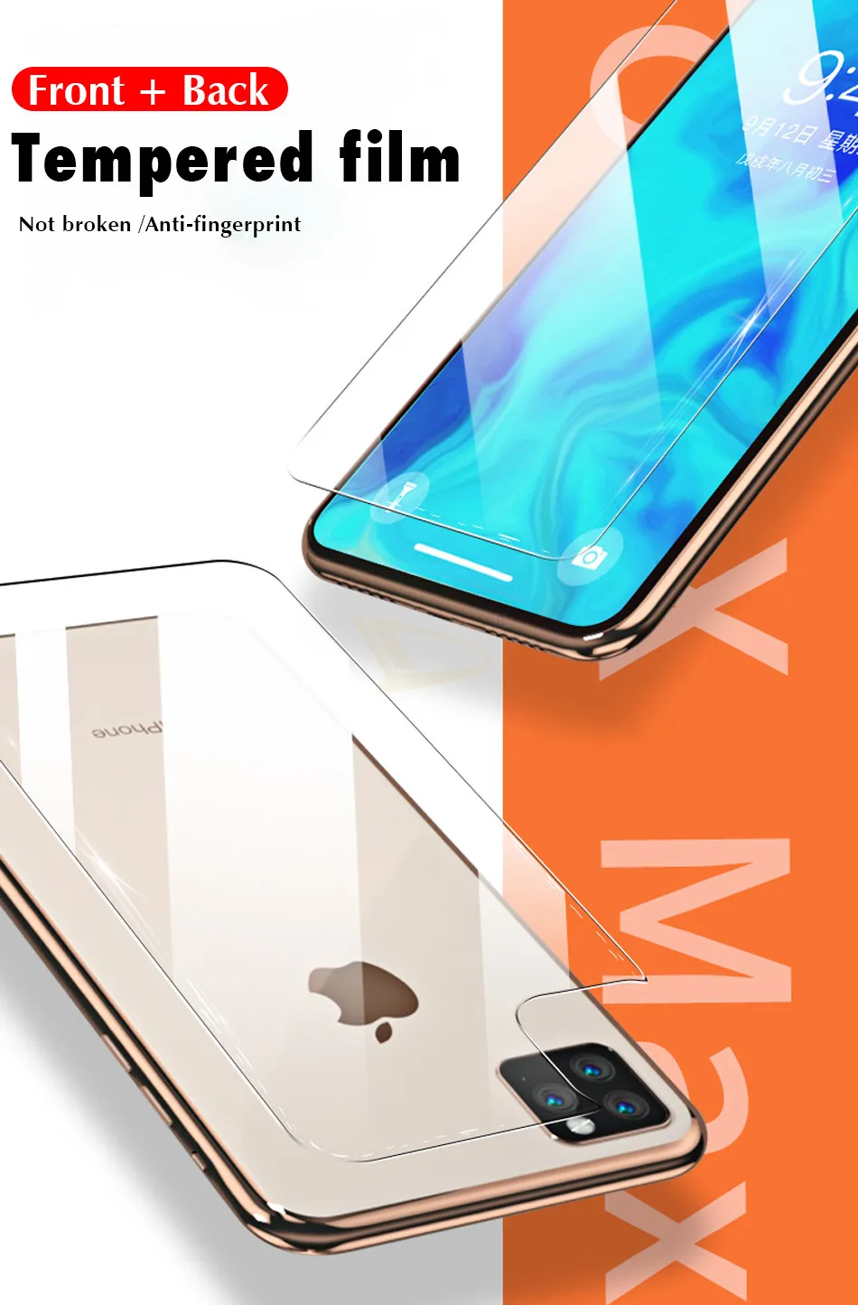 Переднее и заднее закаленное стекло для IPhone 11 Pro XR X XS Max, защита заднего экрана для IPhone 8 7 6 6s Plus, защитная пленка