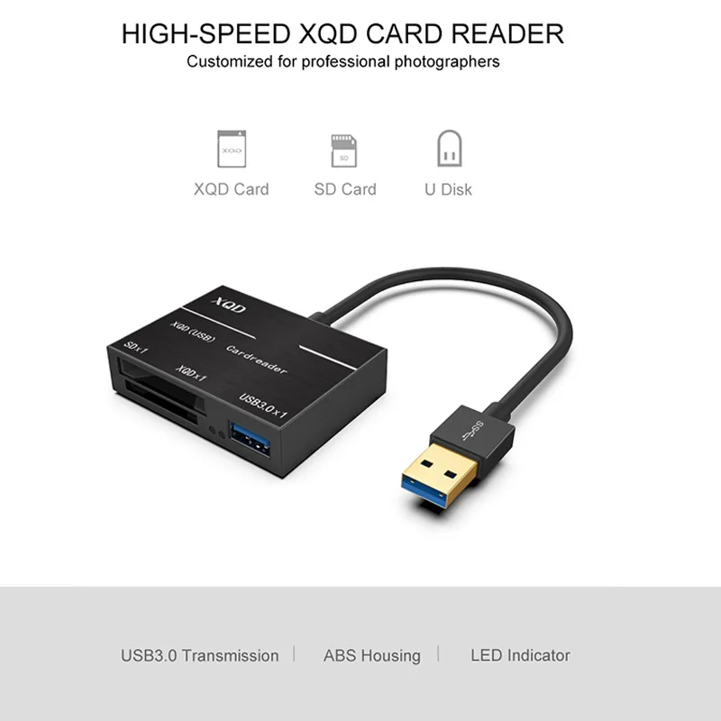 Asunflower Xqd Card Reader USB 3.0 Reader SD High Speed Mini usb3.0 Hub Adapter Card Reader For Windows Mac OS Computer 500MB/s Asunflower Xqd Card Reader USB 3.0 Reader SD High Speed Mini usb3.0 Hub Adapter Card Reader For Windows Mac OS Computer 500MB/s