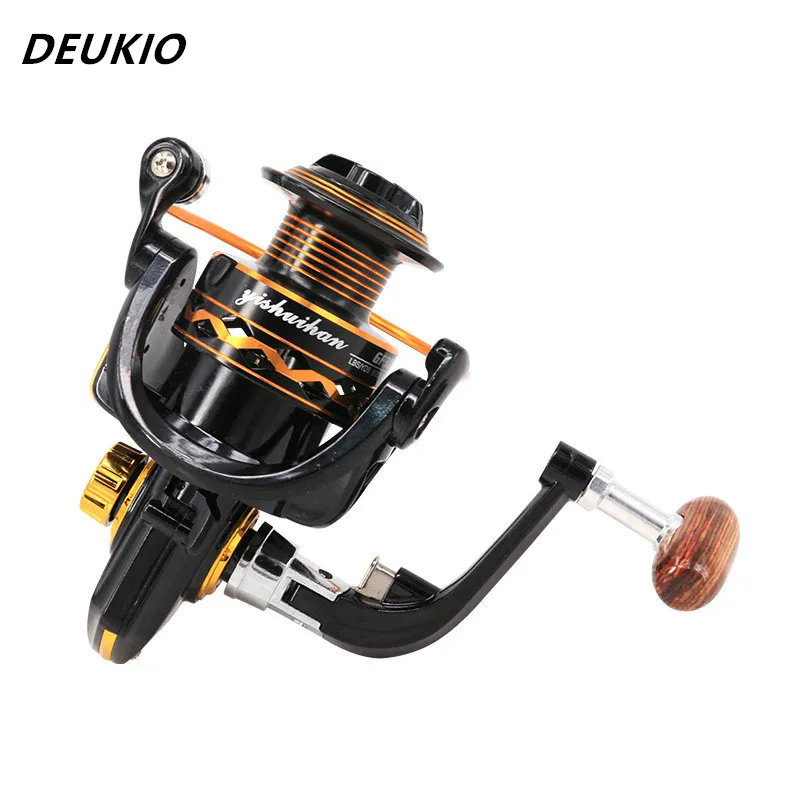 DEUKIO Fishing Reels Metal Spool Spinning Reel 10KG Max Drag Coil Carp for Tackle Handle Line Carrete De Pesca 2021 | Спорт и