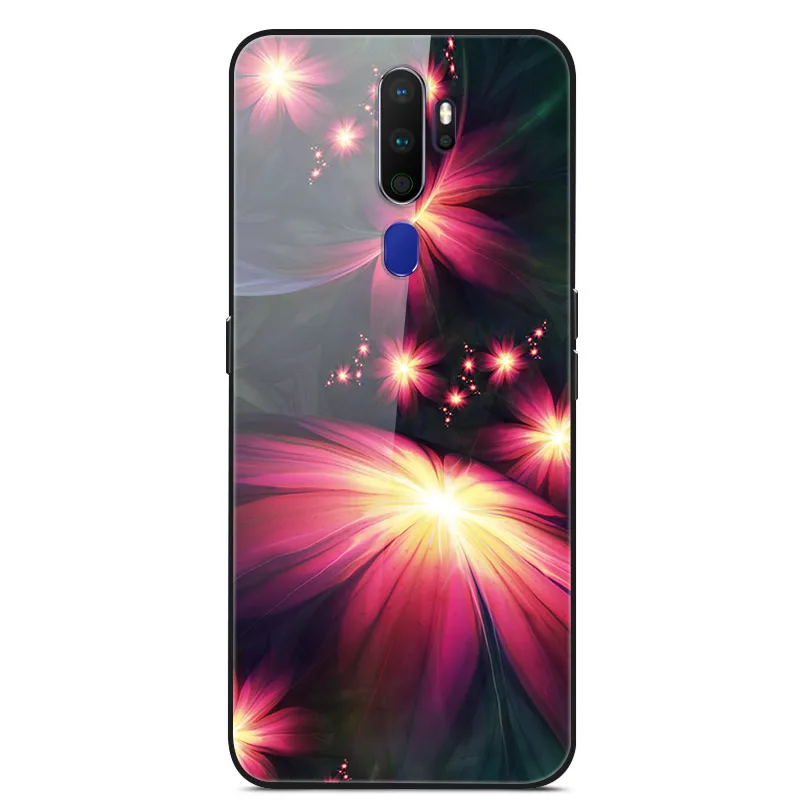 Закаленное стекло Чехол для OPPO A9 Case Жесткий ПК Красочная задняя крышка Для OPPO A9 Чехлы Бампер OPPO A9 A9 Чехол для телефона - Цвет: 12