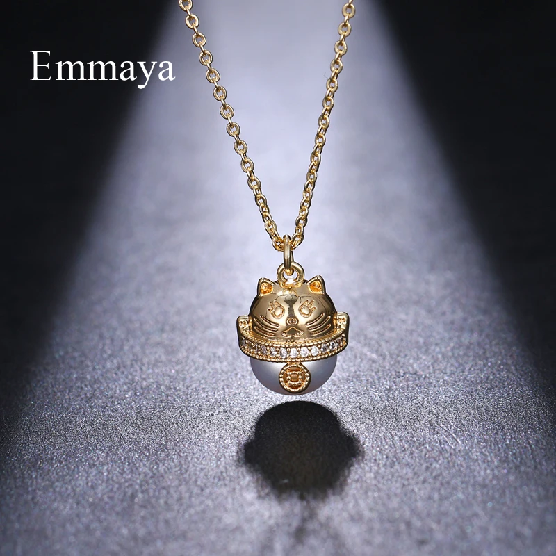Женское Ожерелье с кулоном Emmaya изящное ожерелье в форме кошки со знанием удачи