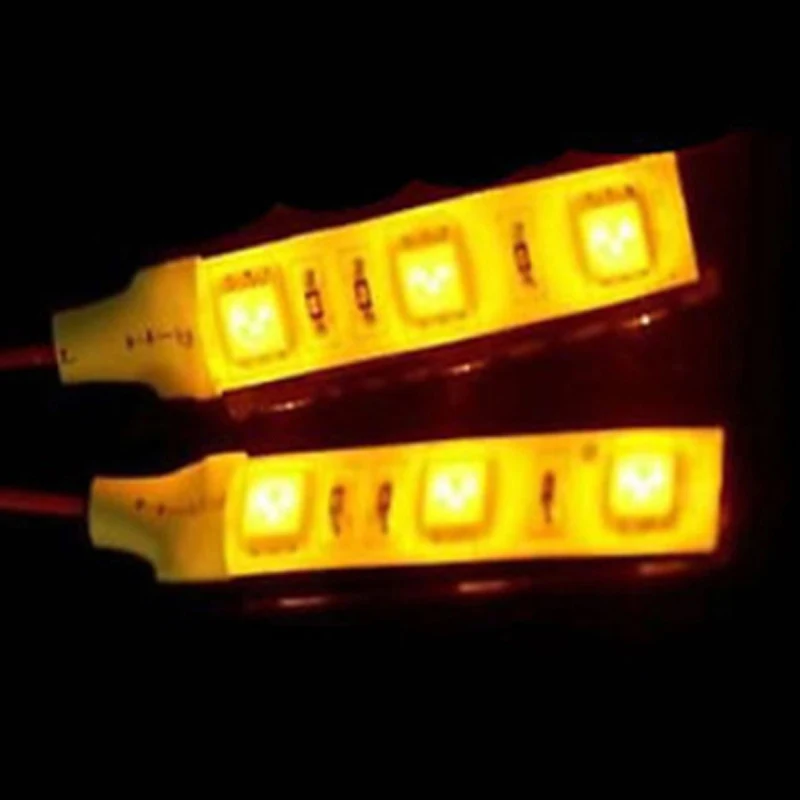 

2x 5cm 3-SMD LED Strip Light Bar Waterproof For Cup Holder Gauge Cluster Glove Box Foot Area Trunk Tail Brake Car Motorcycle